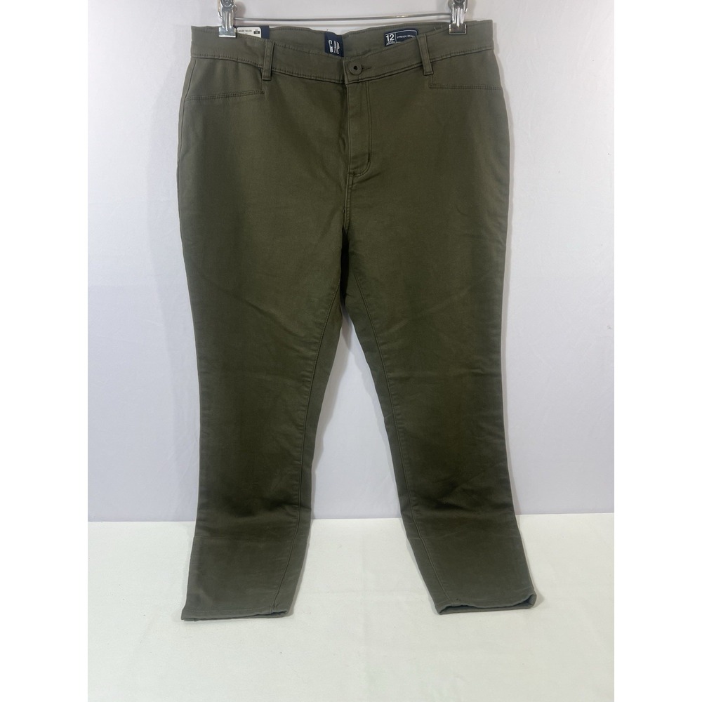 NWT Women's GAP Stretch Skinny Pants Size 12 Olive Night